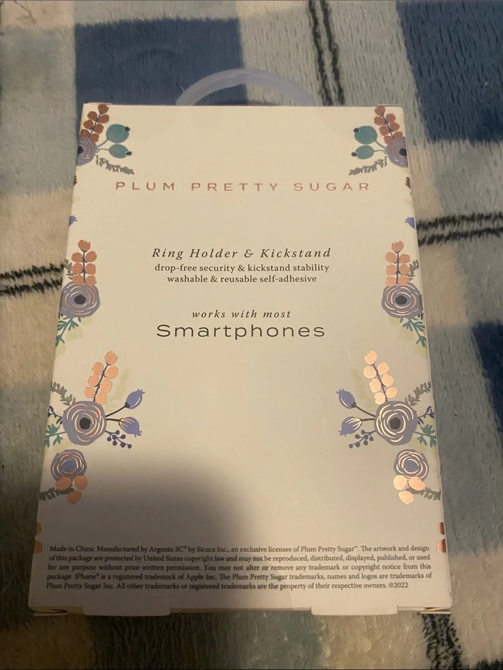 Plum Pretty Sugar Olive Green Floral Phone Ring Holder & Kickstand